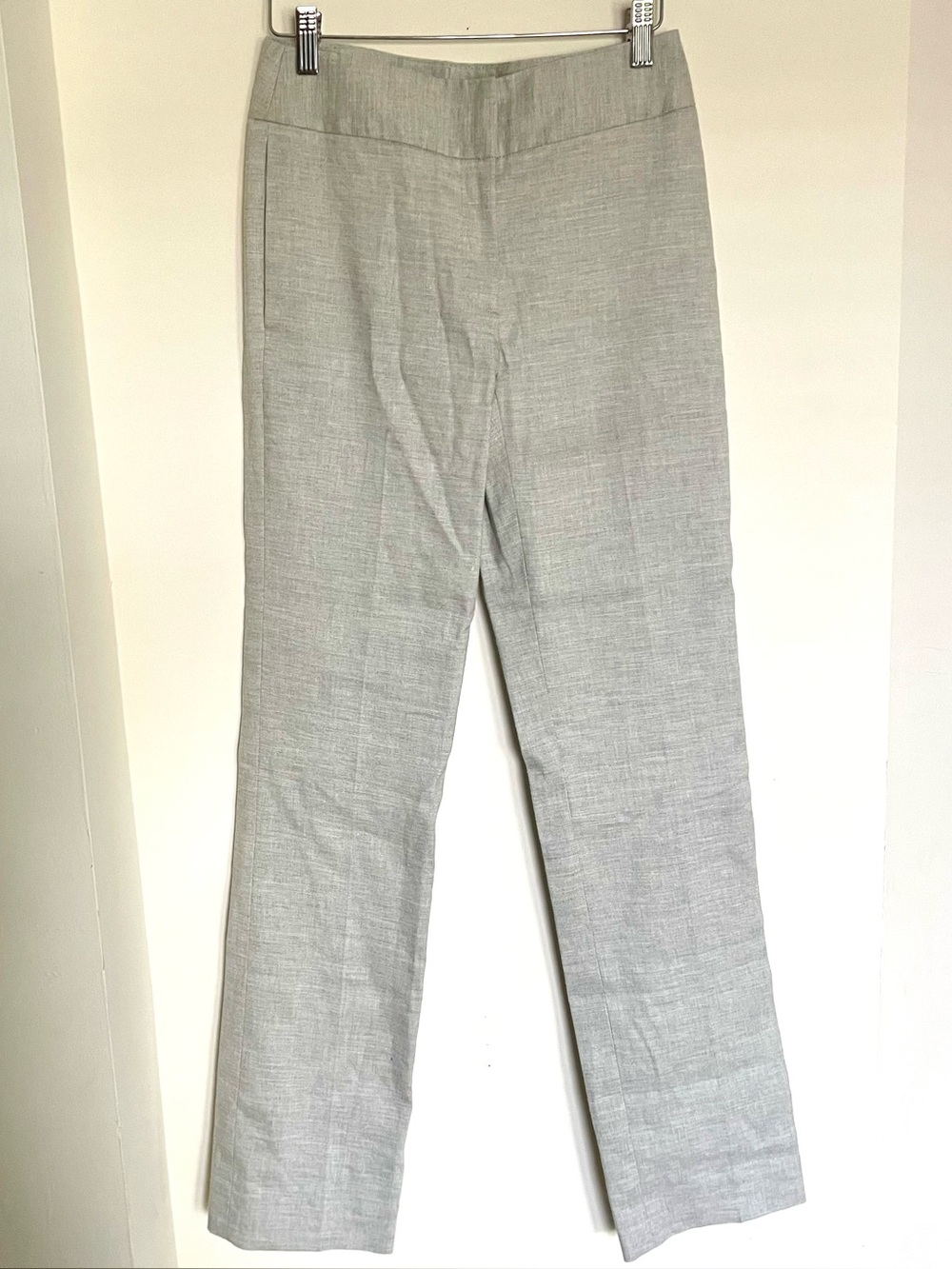 Antonio Melani linen blend light gray straight leg pant size 0